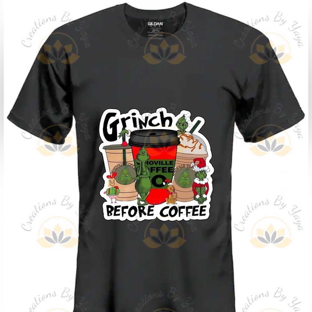 Grinch before Coffee Christmas Tee